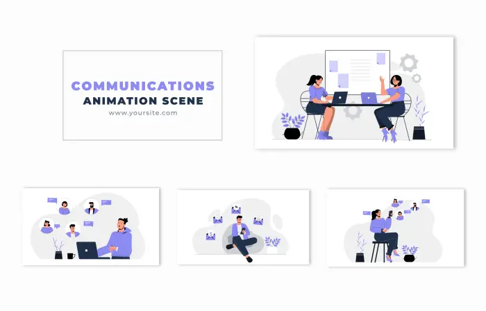 Digital Technology Communication Vector Character Design Animation Scene